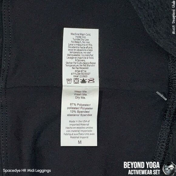 BEYOND YOGA SPACEDYE SET: ON THE DOWN LOW TEE + MIDI LEGGINGS IN DARKEST NIGHT M - Picture 12 of 15